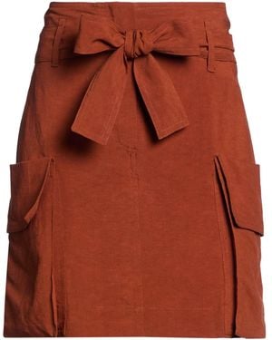 8pm Mini Skirt Viscose, Linen - Orange