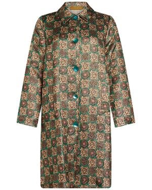 Siyu Overcoat & Trench Coat Wool, Lurex, Silk, Nylon, Cotton - Green