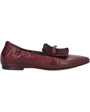Triver Flight Burgundy Loafers Leather - Purple