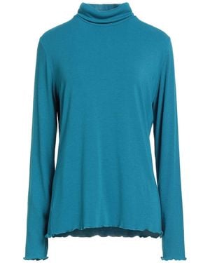 Blue Les Copains Turtleneck Modal, Wool, Elastane - Blue
