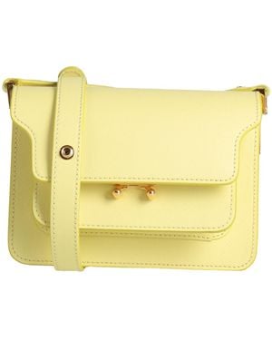 Marni Lime Cross-Body Bag Calfskin, Brass - Yellow