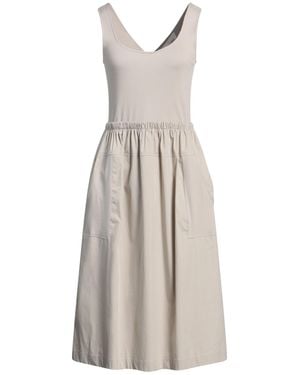 Gran Sasso Taupe Midi Dress Cotton, Polyamide, Elastane - Gray