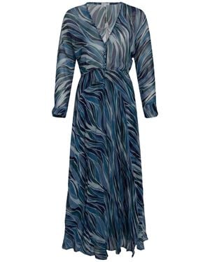 Poupette Maxi Dress Silk - Blue