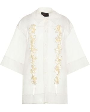 Simone Rocha Ivory Shirt Silk - White