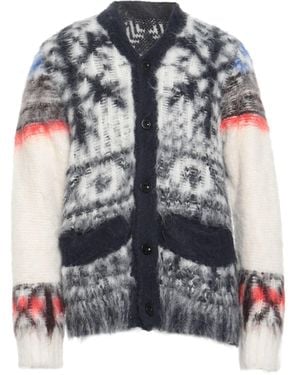 Sacai Midnight Cardigan Alpaca Wool, Wool - Blue