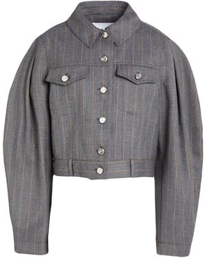 Ganni Jacket Wool, Recycled Polyester, Ecovero Viscose - Gray