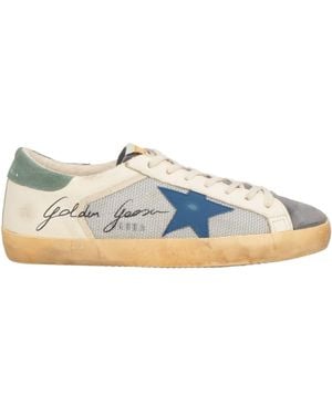 Golden Goose Ivory Trainers Leather, Textile Fibres - Blue