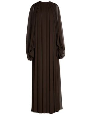 DI STAVNITSER Chocolate Maxi Dress Polyester, Polyamide - Brown