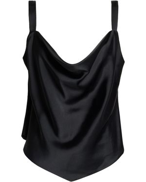 GIANNI MOLARO Top Polyester, Silk, Elastane - Black