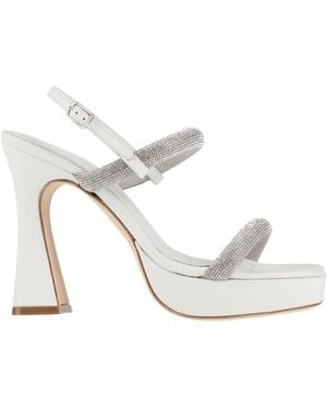 EDDICUOMO Sandals Calfskin, Textile Fibers - White