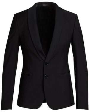 Daniele Alessandrini Blazer Wool, Polyester, Elastane - Black