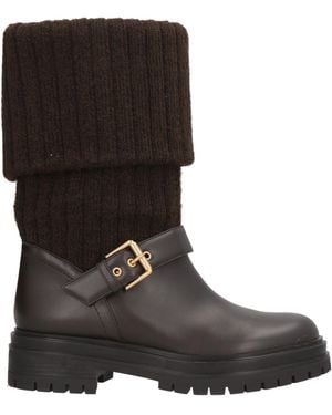 Gianvito Rossi Dark Ankle Boots Leather, Textile Fibres - Brown