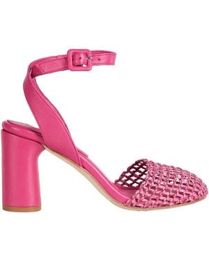 Eqüitare Pumps Textile Fibers, Leather, Natural Raffia - Pink