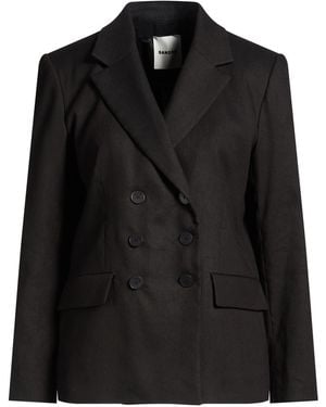 Sandro Blazer Linen, Cotton, Elastane - Black