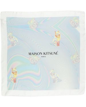Maison Kitsuné Scarf Silk - Blue