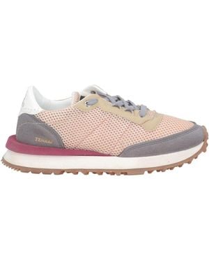 HIDNANDER Mesh Suede Lace-Up Sneakers - Pink