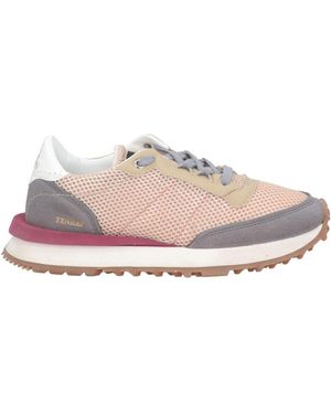 HIDNANDER Mesh Suede Lace-Up Trainers - Pink