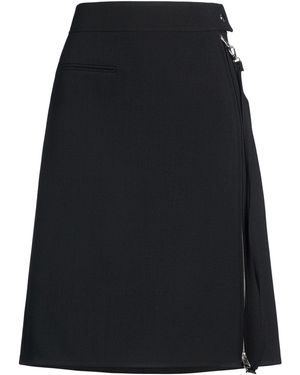 Courreges Midi Skirt Polyester, Wool, Polyamide, Lyocell - Black