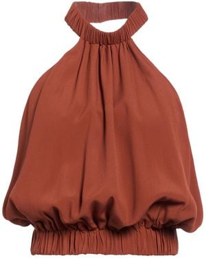 FEDERICA TOSI Tan Top Silk, Acetate - Red