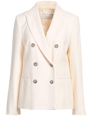Peserico Ivory Blazer Viscose, Polyester, Elastane - Natural