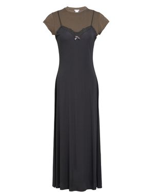 Acne Studios Charcoal Midi Dress Viscose, Elastane, Cotton - Black