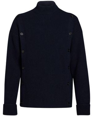 Roberto Collina Midnight Cardigan Merino Wool - Blue