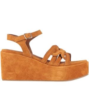 CafeNoir Camel Sandals Leather - Brown