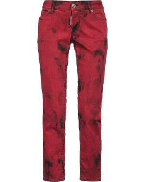 DSquared² Brick Jeans Cotton, Elastane, Calfskin - Red