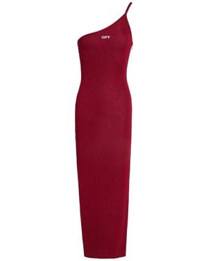 Off-White c/o Virgil Abloh Maxi Dress Viscose, Polyamide, Metallic Fiber, Elastane - Red