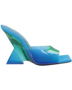 The Attico Sandals Leather, Textile Fibres - Blue