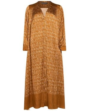 Antonia Zander Tan Midi Dress Silk, Elastane - Natural