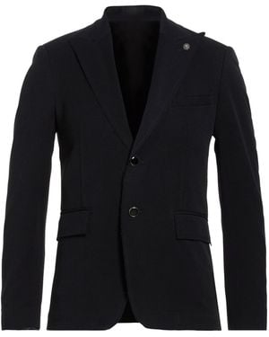 Officina 36 Midnight Blazer Polyester, Viscose, Wool, Elastane - Black