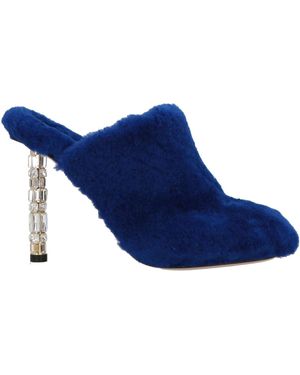 Le Silla Bright Mules & Clogs Shearling - Blue