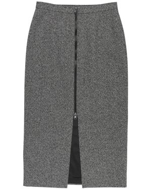 MSGM Midi Skirt Recycled Cotton, Virgin Wool, Cotton - Gray