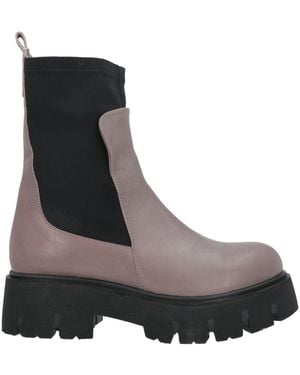 SOFIA MARE Taupe Ankle Boots Soft Leather, Textile Fibers - Black