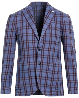 Luigi Bianchi Slate Blazer Cotton, Linen, Silk - Blue