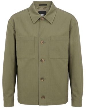 BOSS Military Jacket Polyester, Wool, Viscose, Elastane - Green