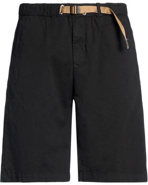 White Sand Denim Shorts Cotton, Elastane - Black