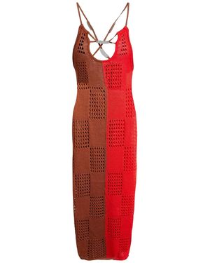 ANDERSSON BELL Midi Dress Linen, Acrylic, Nylon - Red