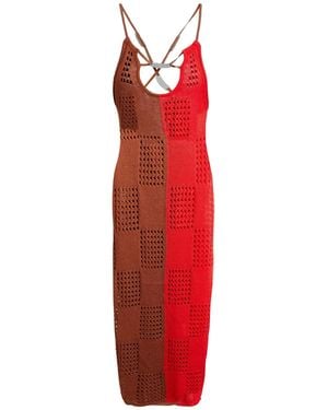 ANDERSSON BELL Midi Dress Linen, Acrylic, Nylon - Red