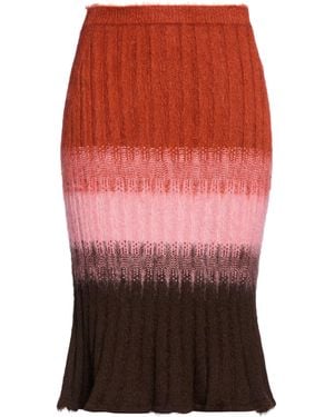 Fendi Midi Skirt Mohair Wool, Wool, Polyamide, Cashmere, Elastane - Red