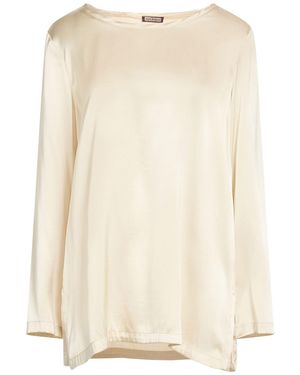 Maliparmi Cream Top Silk, Elastane - Natural