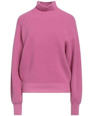 Peserico Fuchsia Turtleneck Virgin Wool, Silk, Cashmere - Pink