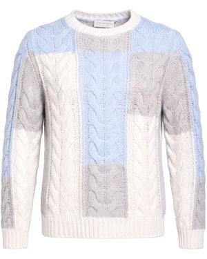 Le Tricot Perugia Ivory Sweater Virgin Wool, Silk, Cashmere - Blue