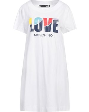 Love Moschino Mini Dress Cotton, Elastane - White