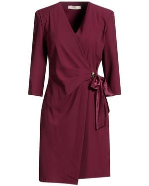 Rinascimento Burgundy Mini Dress Polyester, Elastane - Purple