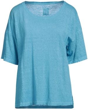 120% Lino T-Shirt Linen - Blue