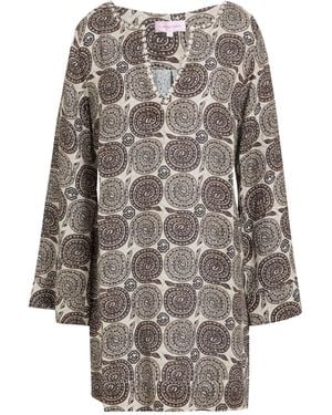 Muzungu Sisters Mini Dress Linen - Gray