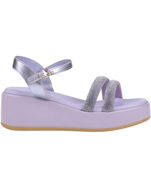CafeNoir Lilac Sandals Textile Fibers - Purple