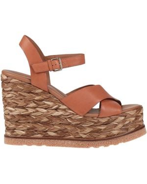 Elvio Zanon Tan Espadrilles Leather - Brown